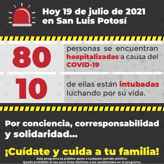 Continúa tendencia al alza de casos de COVID-19 en SLP, se registran 170 en las últimas 24 horas