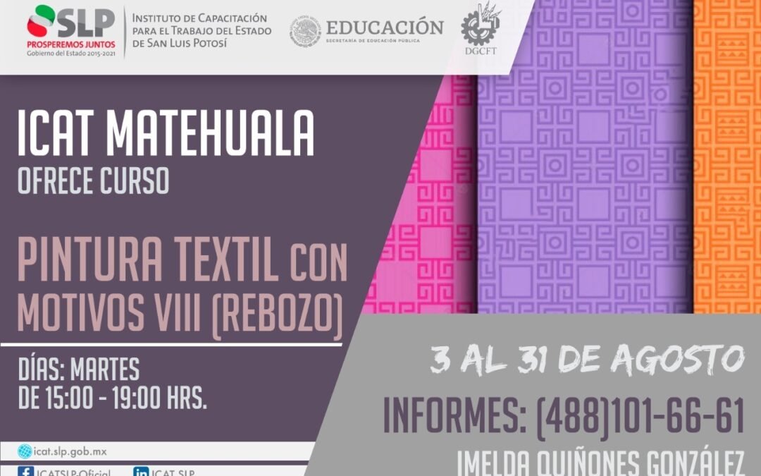 ICAT presenta cursos de capacitación durante agosto en Matehuala