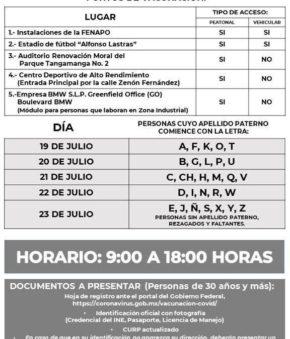 Por iniciar vacunación para población mayor de 30 años