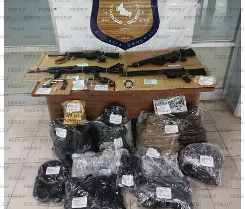 Aseguran armas de fuego y equipo táctico en Ciudad Valles