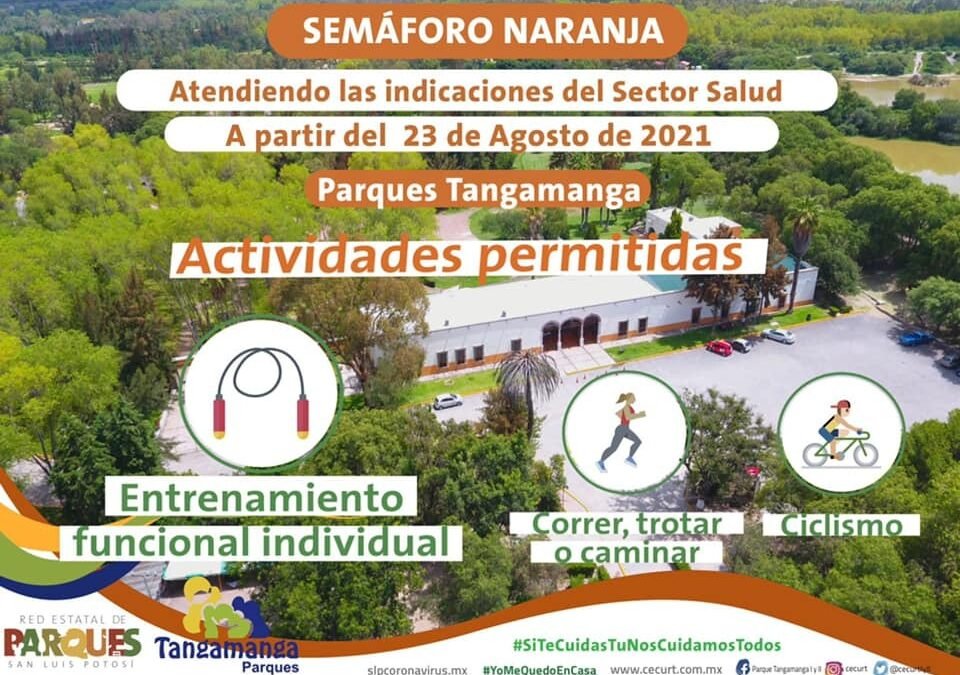 Dan a conocer medidas sanitarias por semáforo naranja para los parques estatales