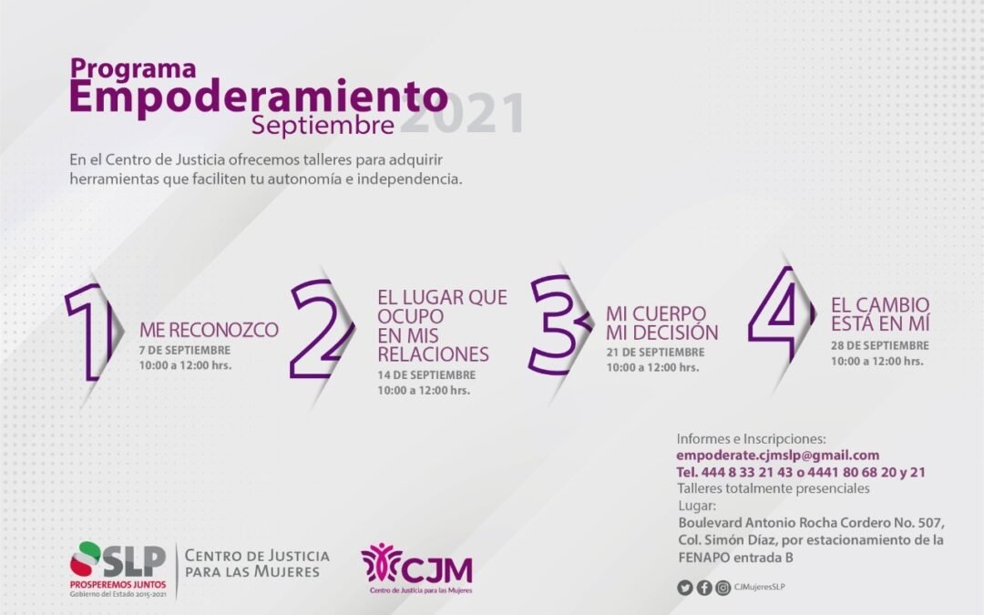 En septiembre, CJM inicia nuevo ciclo de talleres de empoderamiento