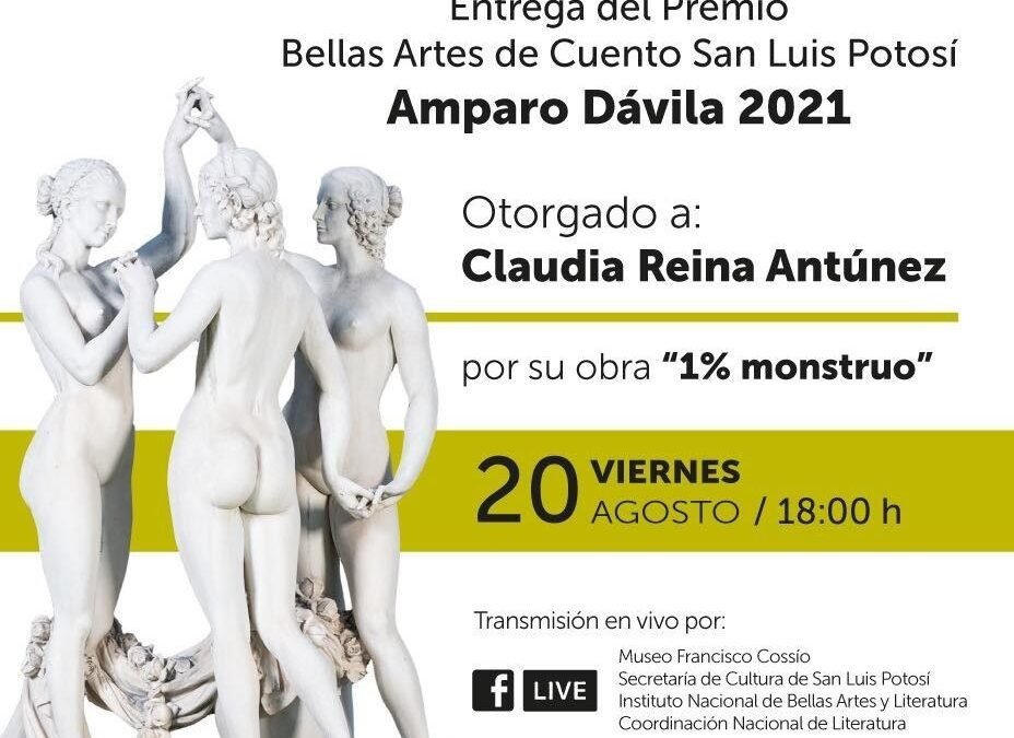 Entregarán premio bellas artes de cuento SLP Amparo Dávila 2021