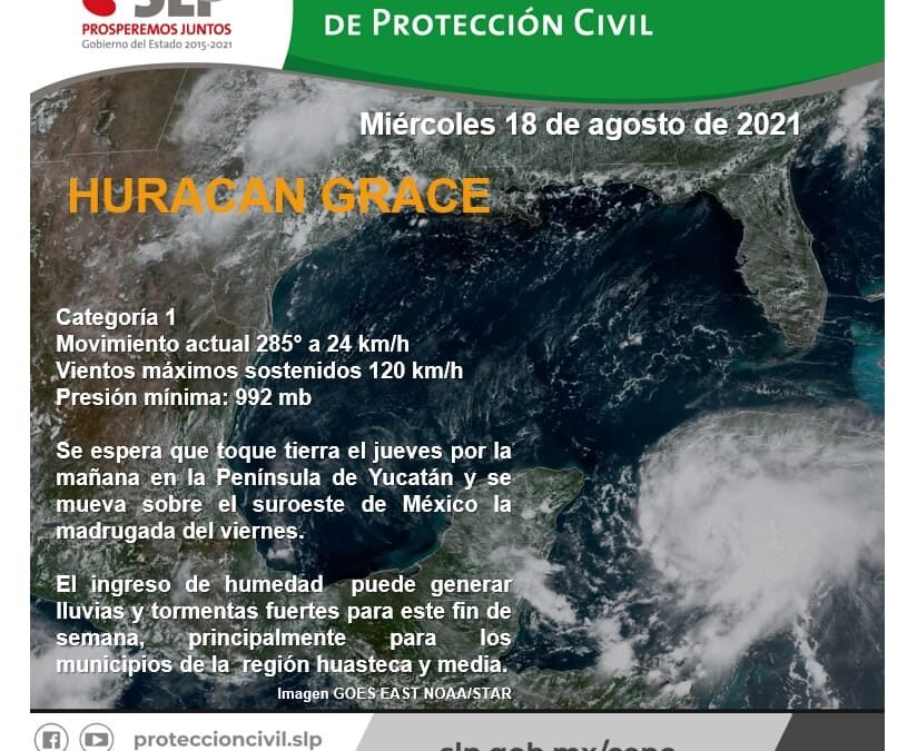 Se Prepara San Luis Potosí para el ingreso de “Grace”: PC