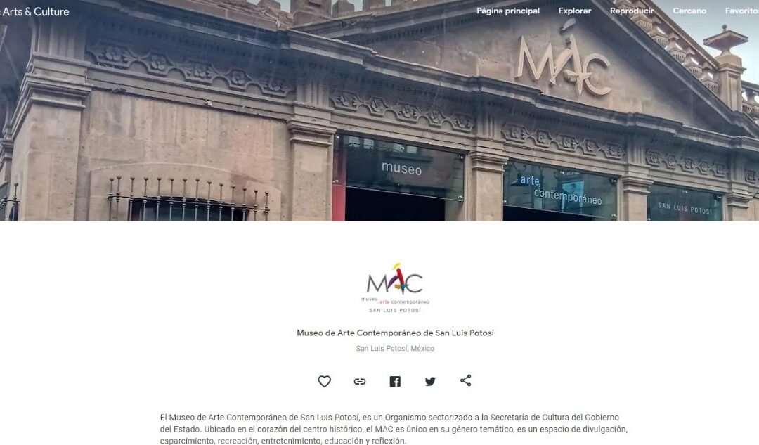 MUSEO DE ARTE CONTEMPORÁNEO, PRIMERO EN EL ESTADO EN GOOGLE ARTS AND CULTURE