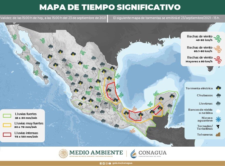 Cielo nublado y chubascos, el pronóstico SLP en las próximas horas