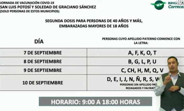 Intensa jornada de vacunación en el estado a partir del 7 de septiembre
