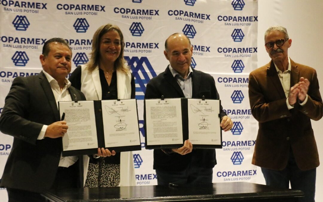 Firman convenio de colaboración COPARMEX SLP y ayuntamiento capitalino