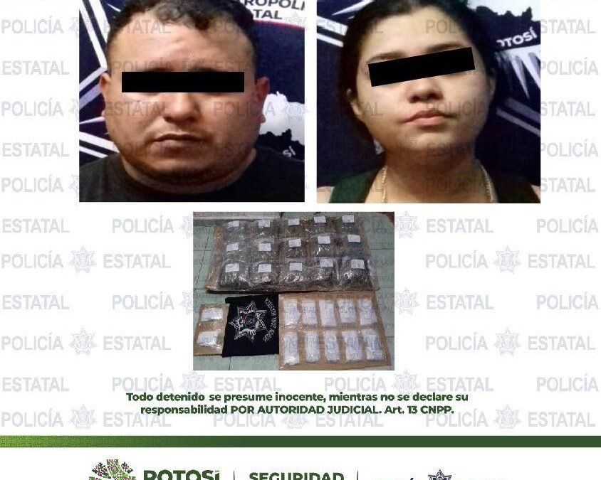 SSPE asegura 27 dosis de enervantes a tamaulipecos, hay una pareja detenida