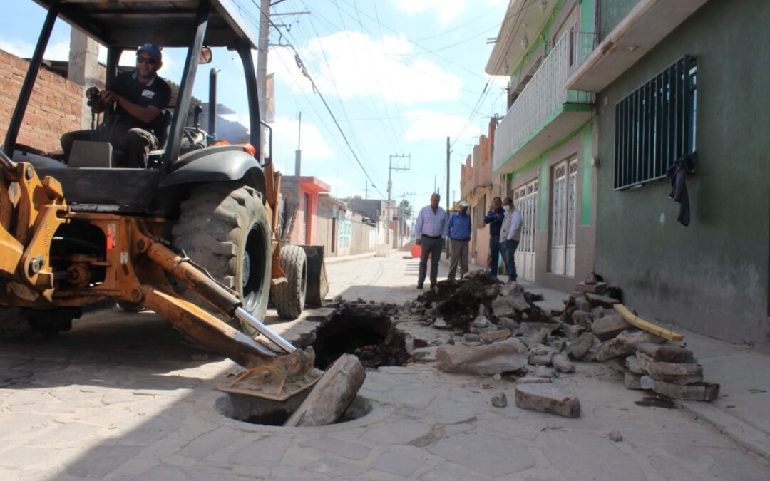 Se reparó drenaje colapsado en Villa de Pozos