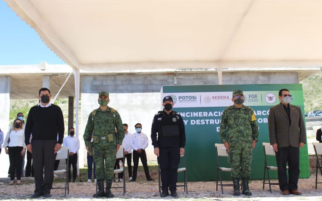 Secretario de Seguridad Pública asiste a quema de más de 3 mil unidades de narcóticos y 5 mil kilos de enervantes