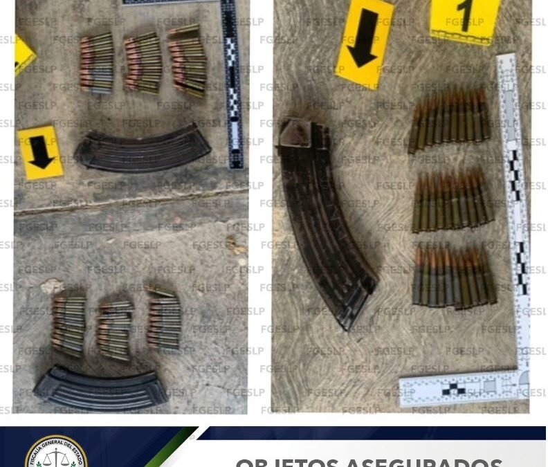 En cateo aseguran poncha llantas y cartuchos en Matehuala