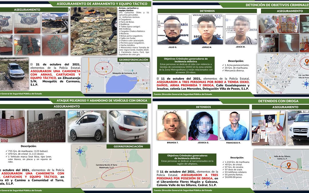 SSPE destaca captura de objetivos criminales en los primeros 100 días de gobierno