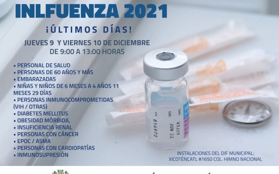 Hasta este viernes, vacunación contra influenza en el DIF Municipal