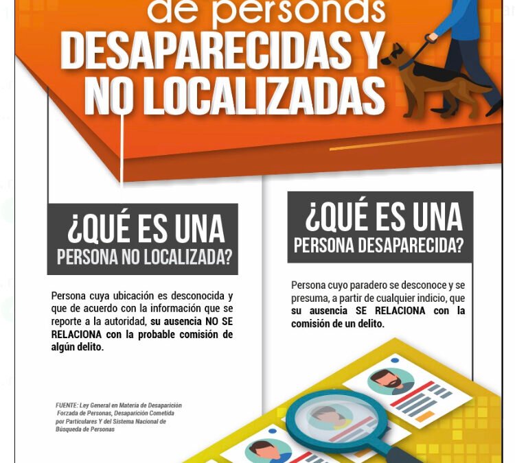 EXPLICA FGE DIFERENCIA LEGAL ENTRE PERSONA NO LOCALIZADA Y PERSONA DESAPARECIDA