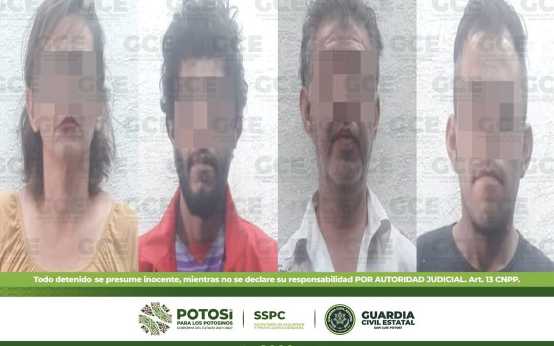 Guardia Civil Estatal detienen a cuatro personas por robo a transeúnte y posesión de droga