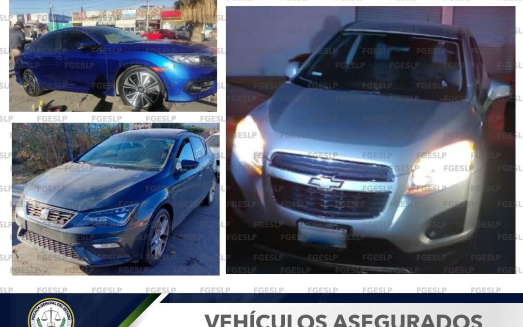 FISCALÍA ASEGURA TRES VEHÍCULOS ROBADOS Y CON ALTERACIONES