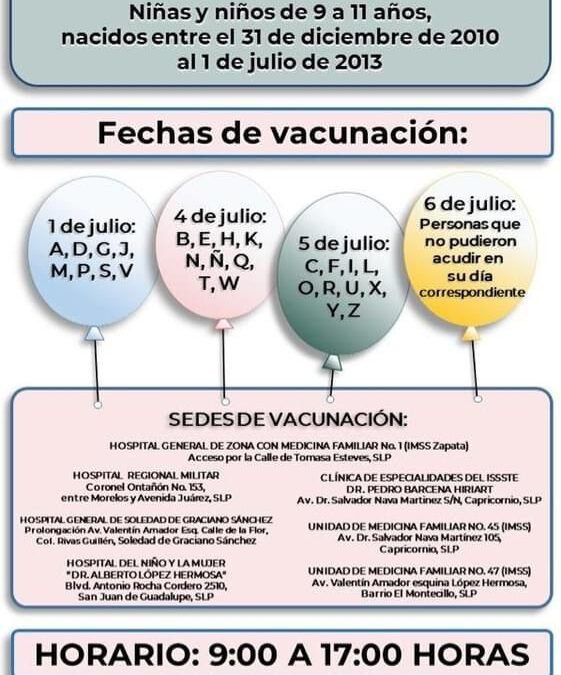 ARRANCA EN JULIO VACUNACIÓN ANTICOVID A MENORES DE EDAD