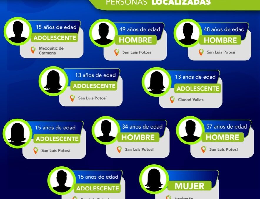 DIEZ PERSONAS SON LOCALIZADAS POR FISCALÍA