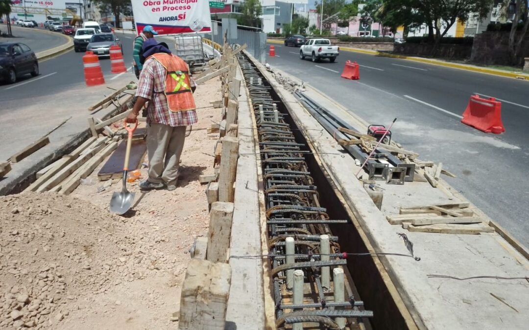 Desde hoy, cierres parciales en carriles de Salvador Nava, por la reconstrucción del muro de contención del asta bandera