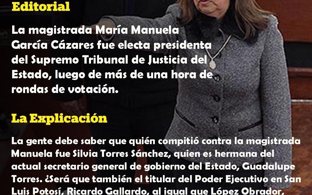 La magistrada María Manuela García Cázares