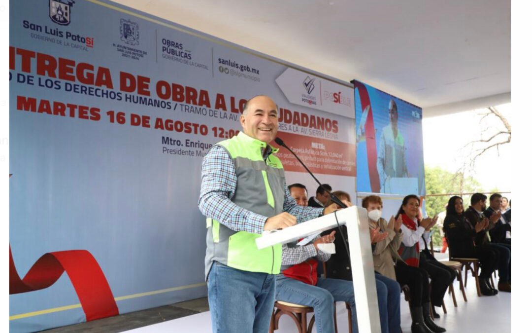 Alcalde Enrique Galindo entregó la rehabilitación del Paseo de los Derechos Humanos, obra con calidad certificada ante notario