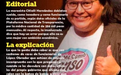 La morenista Citlalli Hernández dobletea sueldo