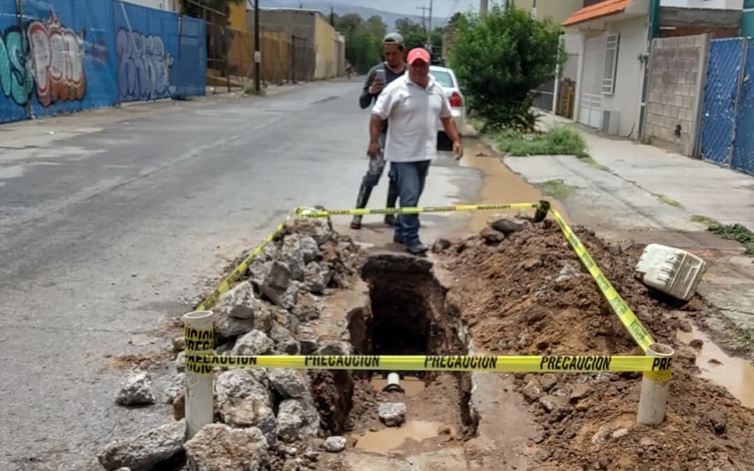 INTERAPAS CONCLUYE&nbsp;&nbsp; SUSTITUCIÓN DE DRENAJE EN LATERAL DE LA CARRETERA MATEHUALA