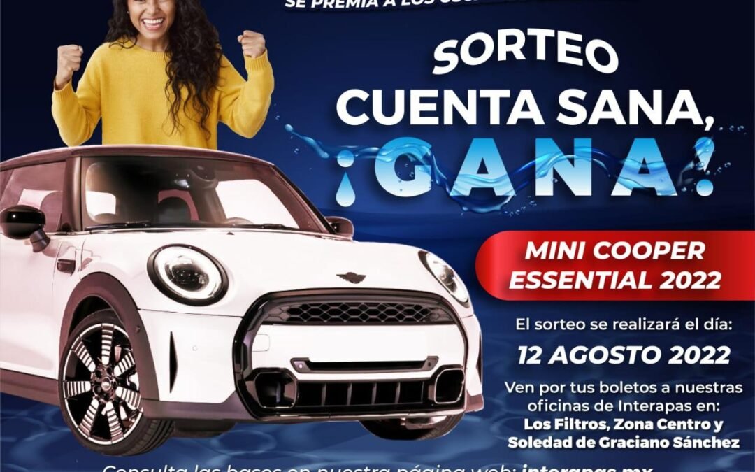 Interapas ha entregado más de 100 mil boletos para sorteo de Mini Cooper a usuarios cumplidos en el pago de agua