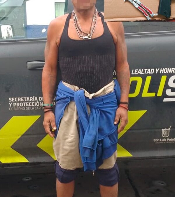 En zona centro, Guardia Municipal detiene a hombre armado