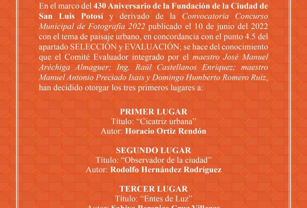 Se anuncian ganadores de concursos municipales de Fotografía y de Pintura 2022