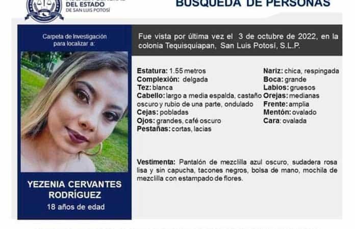 FISCALÍA CONTINÚA CON BÚSQUEDA DE JOVEN UNIVERSITARIA