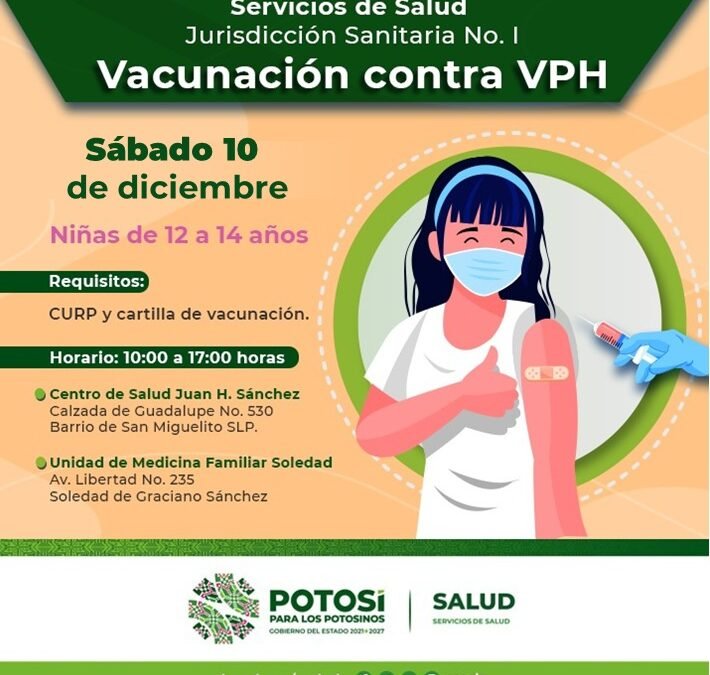 Realizarán Jornada Extraordinaria de Vacunación Contra VPH