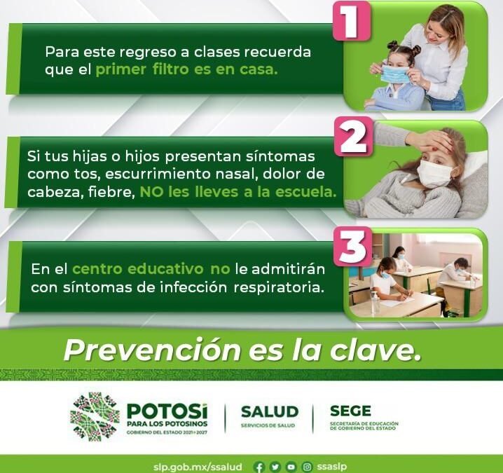 Exhorta salud a escuelas, reforzar protocolos sanitarios contra Covid-19