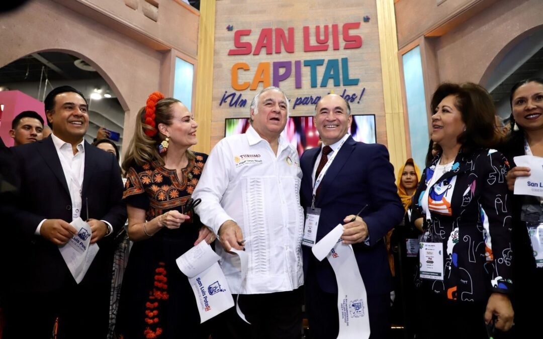 Secretario Miguel Torruco y Alcalde Enrique Galindo inauguran el módulo de San Luis Capital en el Tianguis Turístico 2023