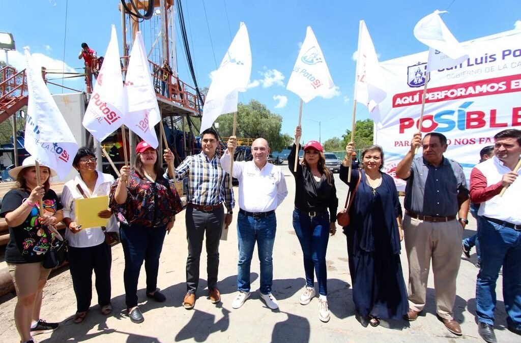 Alcalde Enrique Galindo arranca la perforación del pozo Posible 3; 20 mil Capitalinos serán beneficiados