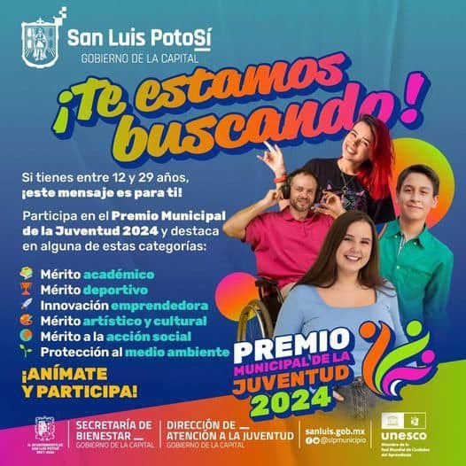 Sigue abierta la convocatoria para el Premio Municipal de la Juventud 2024