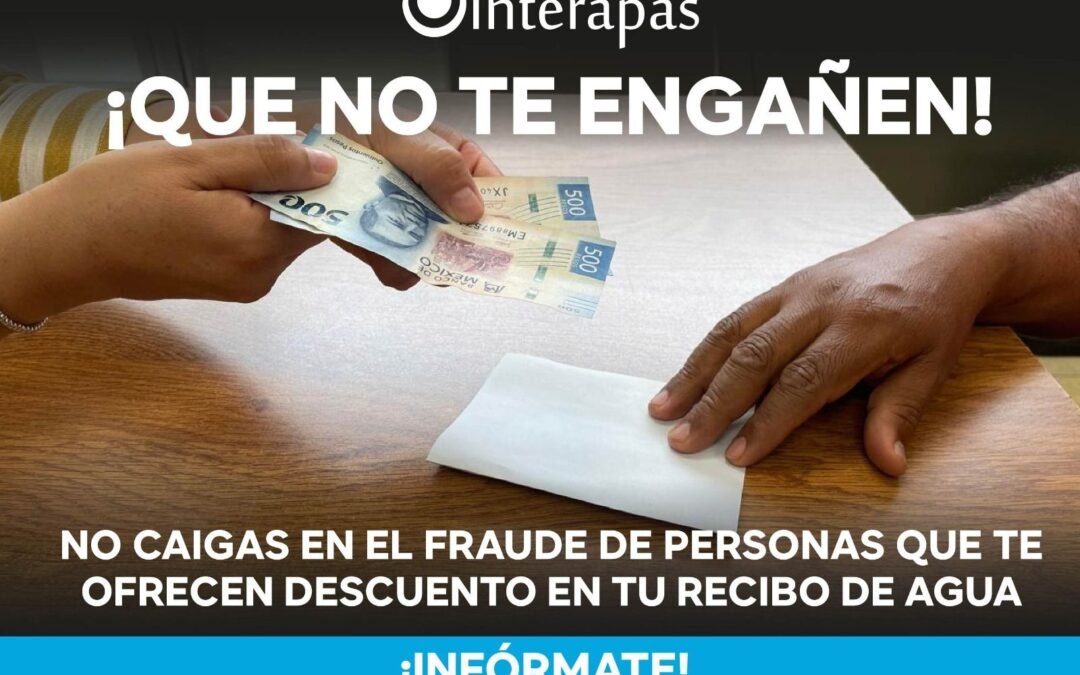 Interapas alerta sobre falsos gestores que ofrecen descuentos en deudas de agua por temporada decembrina