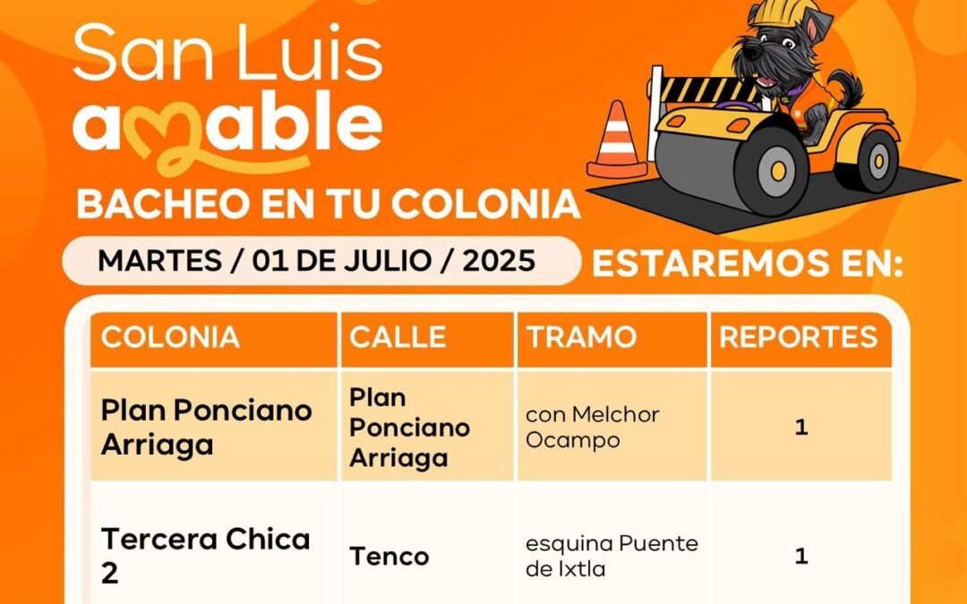 Gobierno Municipal intensifica trabajos de bacheo en 10 colonias de la Capital