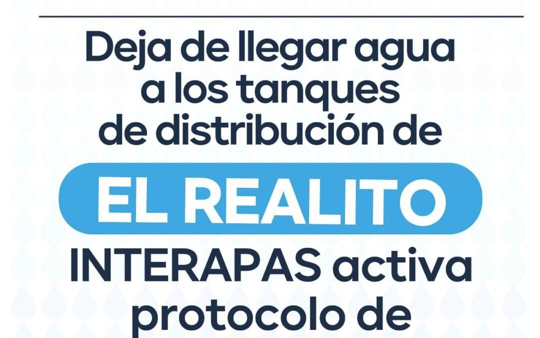 Falla en el sistema de presa El Realito, interrumpe el suministro de agua a la la capital