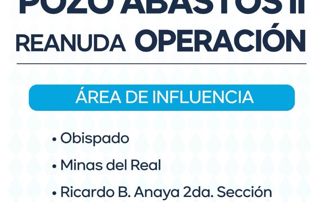 Interapas reactiva el pozo Abastos II 